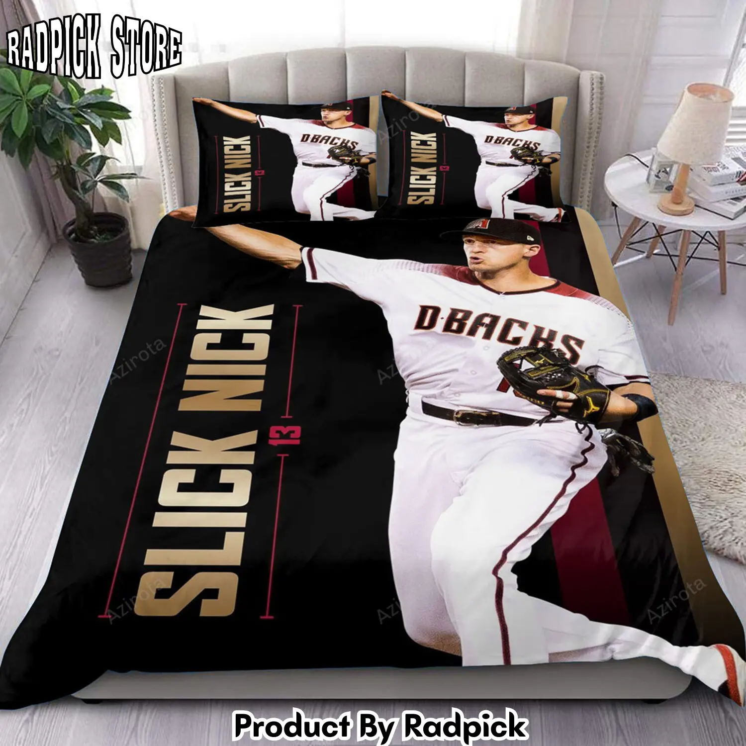 Radpick arizona diamondbacks slick nick 13 bedding set rp3278681